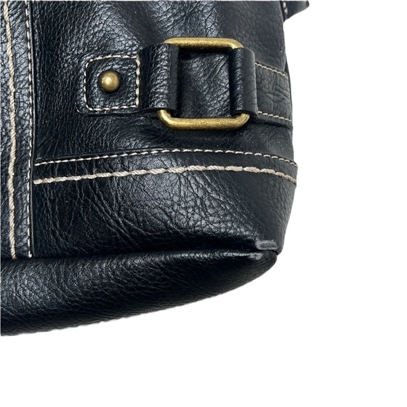 B.O.C Black Leather Double Handles Large Bag BLEMISH - Picture 3 of 10